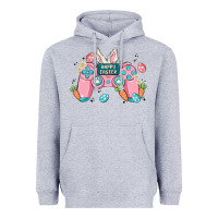 Heather Grey happy easter Heavyweight Hoodie - MaliasSmallBusiness