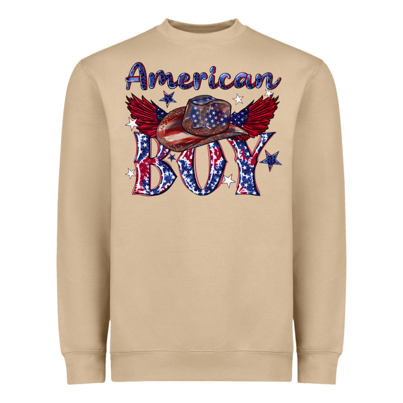 American Boy With Cowboy Heavyweight Sweatshirt by texasbilliewilder | Teevron