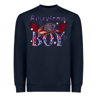 Navy American boy with cowboy Heavyweight Sweatshirt - texasbilliewilder