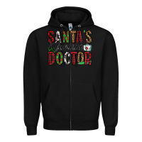 Black santa's favorite doctor Zipper Hoodie - Jasminsmagicworld