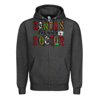 Charcoal Heather santa's favorite doctor Zipper Hoodie - Jasminsmagicworld