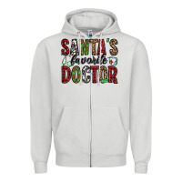 Dove Grey santa's favorite doctor Zipper Hoodie - Jasminsmagicworld