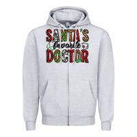 Heather Grey santa's favorite doctor Zipper Hoodie - Jasminsmagicworld