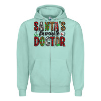 Seafoam santa's favorite doctor Zipper Hoodie - Jasminsmagicworld