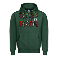 Sports Green santa's favorite doctor Zipper Hoodie - Jasminsmagicworld