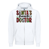 White santa's favorite doctor Zipper Hoodie - Jasminsmagicworld