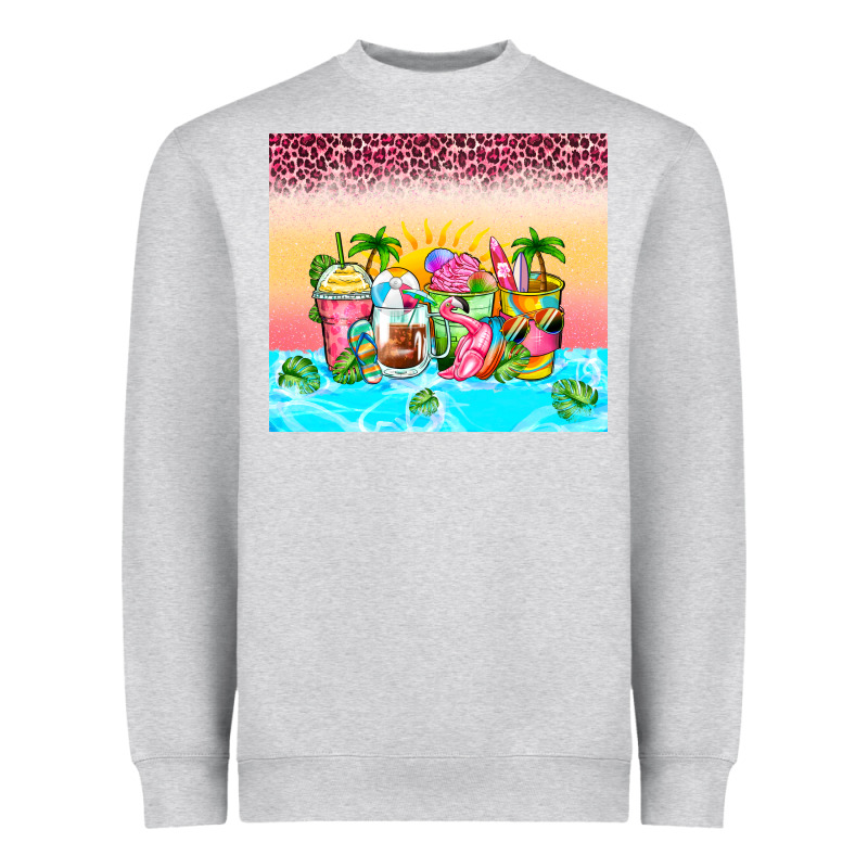 Beach Summer Coffee Cups Heavyweight Sweatshirt by Zillion Design Studio | Teevron