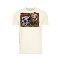 Vintage Arctic christmas heifers with leopard and cowhide background Vintage Tee - RanaPortraitStore