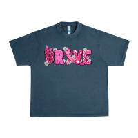 Midnight Navy Breast Cancer Brave Urban Heavy Tee - texasbilliewilder