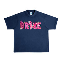 Navy Breast Cancer Brave Urban Heavy Tee - texasbilliewilder