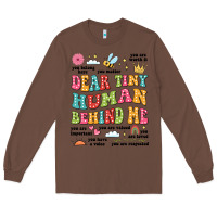 Chestnut customized teacher dear tiny human behind me back Long Sleeve Tee - JahusDesignShop