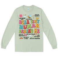 Matcha customized teacher dear tiny human behind me back Long Sleeve Tee - JahusDesignShop