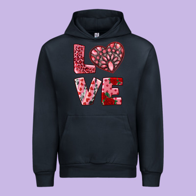 Love  With Pink Gemstone Urban Hoodie Designed By Ranaportraitstore