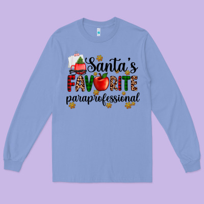Santa's Favorite  Paraprofesyonal Long Sleeve Tee Designed By Adodesignshop