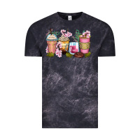 Cloud Black flowers coffee cups Vintage Tee - Zillion Design Studio