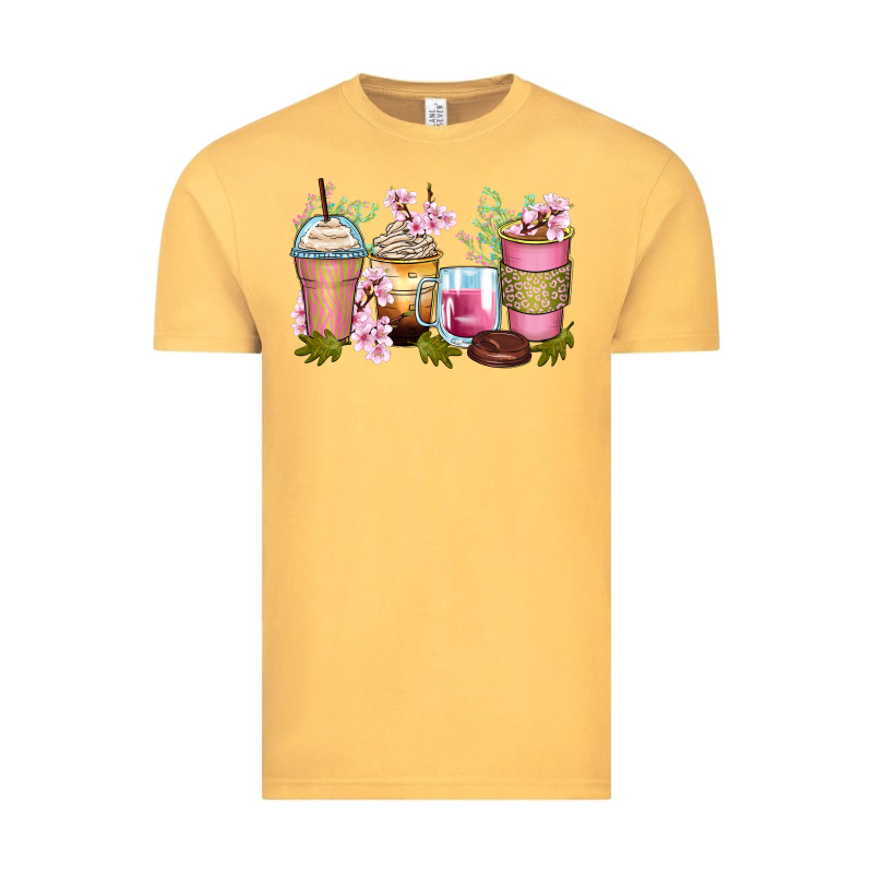 Flowers Coffee Cups Vintage Tee by Zillion Design Studio | Teevron