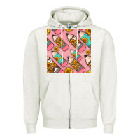 Oatmeal Heather western pencil seamless pattern Zipper Hoodie - BundleAndBundleShop