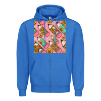 True Royal western pencil seamless pattern Zipper Hoodie - BundleAndBundleShop