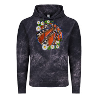 Cloud Black basketball with patterns and daisies Vintage Hoodie - texasbilliewilder