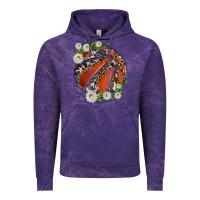 Cloud Purple basketball with patterns and daisies Vintage Hoodie - texasbilliewilder