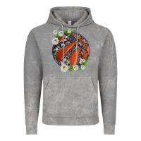 Cloud Rock basketball with patterns and daisies Vintage Hoodie - texasbilliewilder