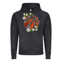 Vintage Black basketball with patterns and daisies Vintage Hoodie - texasbilliewilder
