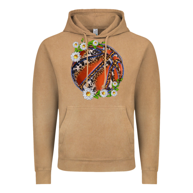 Basketball With Patterns And Daisies Vintage Hoodie by texasbilliewilder | Teevron