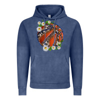 Vintage Denim basketball with patterns and daisies Vintage Hoodie - texasbilliewilder