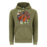 Vintage Olive basketball with patterns and daisies Vintage Hoodie - texasbilliewilder