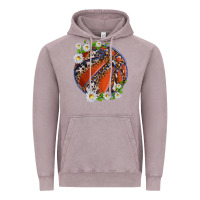Vintage Zinc basketball with patterns and daisies Vintage Hoodie - texasbilliewilder