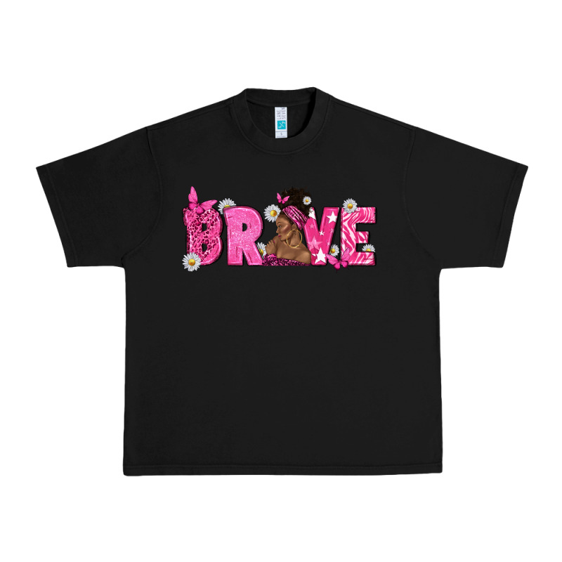 Breast Cancer Brave With Afro Woman Urban Heavy Tee by texasbilliewilder | Teevron