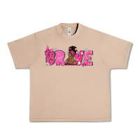 Burro Breast Cancer Brave with Afro Woman Urban Heavy Tee - texasbilliewilder