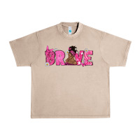 French Oak Breast Cancer Brave with Afro Woman Urban Heavy Tee - texasbilliewilder