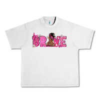 Lunar Rock Breast Cancer Brave with Afro Woman Urban Heavy Tee - texasbilliewilder