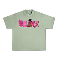 Oil Green Breast Cancer Brave with Afro Woman Urban Heavy Tee - texasbilliewilder