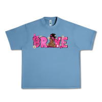 Pebble Blue Breast Cancer Brave with Afro Woman Urban Heavy Tee - texasbilliewilder