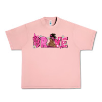 Salmon Breast Cancer Brave with Afro Woman Urban Heavy Tee - texasbilliewilder