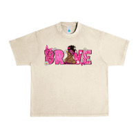 Sandshell Breast Cancer Brave with Afro Woman Urban Heavy Tee - texasbilliewilder
