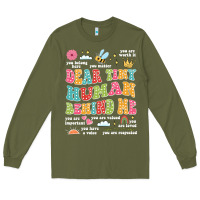 Army Green customized teacher dear tiny human behind me back Long Sleeve Tee - JahusDesignShop