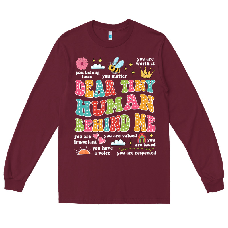 Customized Teacher Dear Tiny Human Behind Me Back Long Sleeve Tee by JahusDesignShop | Teevron