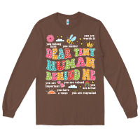 Chestnut customized teacher dear tiny human behind me back Long Sleeve Tee - JahusDesignShop