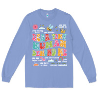 Colony Blue customized teacher dear tiny human behind me back Long Sleeve Tee - JahusDesignShop