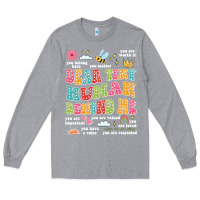 Heather Grey customized teacher dear tiny human behind me back Long Sleeve Tee - JahusDesignShop