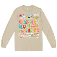 Mushroom customized teacher dear tiny human behind me back Long Sleeve Tee - JahusDesignShop