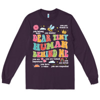 Plum customized teacher dear tiny human behind me back Long Sleeve Tee - JahusDesignShop