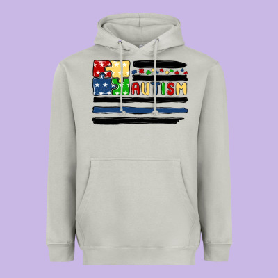 Autism Usa Flag Heavyweight Hoodie Designed By Maliassmallbusiness