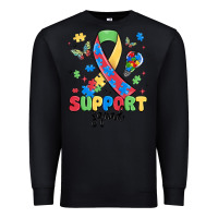 Black support squad autism Premium Sweatshirt - MaliasSmallBusiness