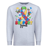 Heather Grey support squad autism Premium Sweatshirt - MaliasSmallBusiness