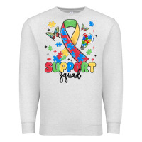 Oatmeal Heather support squad autism Premium Sweatshirt - MaliasSmallBusiness
