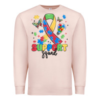 Pale Pink support squad autism Premium Sweatshirt - MaliasSmallBusiness